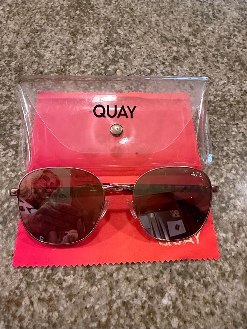 Quay Australia Round Metal Sunglasses with mirror Lenses